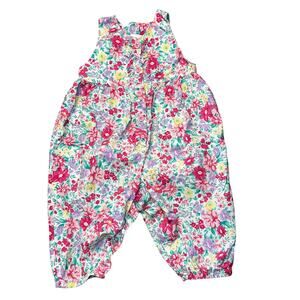 Vintage Baby B'gosh Pink Floral balloon ruffle romper girls size 12 months.